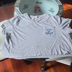 Stylish Gray Crop Top with Pocket